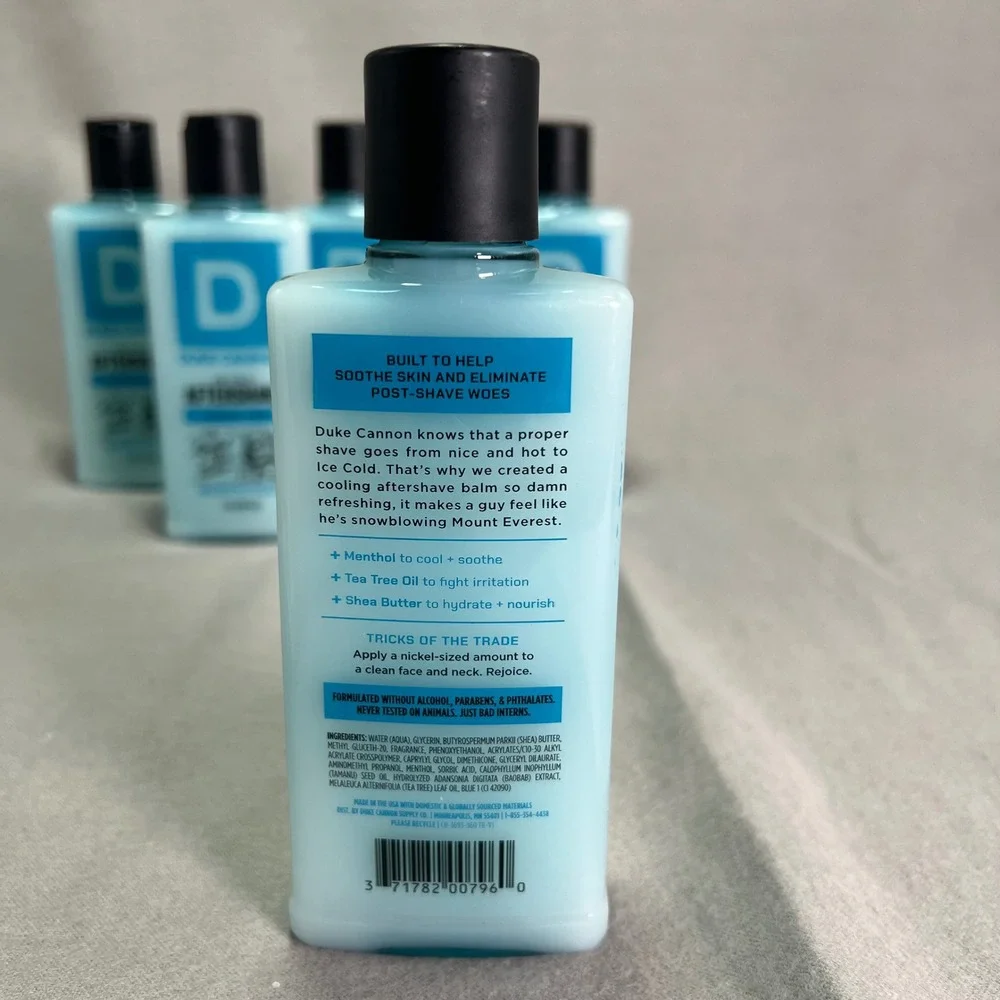 Duke Cannon Ice Cold Aftershave Menthol Shea Butter Alcohol Free 6oz 5 Packs